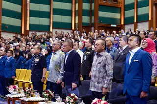 Home Minister Datuk Seri Saifuddin Nasution Ismail at the Home Ministry’s (KDN) monthly assembly for May 2026 at the Setia Perkasa Auditorium, Setia Perkasa Complex, in Putrajaya, May 4, 2026. — Bernama pic