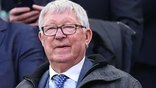 Sir Alex Ferguson pictured during the Scotland and Ivory Coast match at Everton's Hill Dickinson Stadium in March 2026