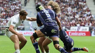 Alfie Barbeary is tackled high