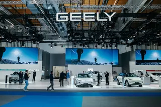 2024年法兰克福国际汽车零配件及售后服务展览会上展出的吉利汽车。过去一年里，该公司对欧洲、中东及其他地区的出口额增长了一倍多。
