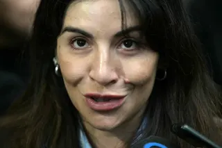 This file picture shows Gianinna Maradona speaking to the media outside court during a trial hearing on her father’s death in San Isidro, Buenos Aires province, Argentina, April 21, 2026. — AFP pic
