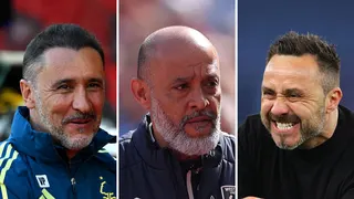 A composite image of Nottingham Forest manager Vitor Pereira, West Ham boss Nuno Espirito Santo and Spurs manager Roberto de Zerbi