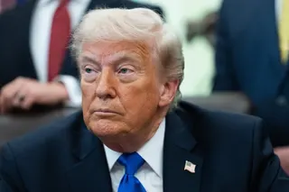 US President Donald Trump takes questions at a press conference in the Oval Office. Photo: EPA