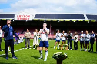Bethany England of Tottenham Hotspur at a post match presentation at the Betwright Stadium