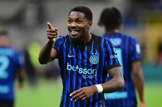 Soccer Football - Serie A - Inter Milan v Parma - San Siro, Milan, Italy - May 3, 2026 Inter Milan's Marcus Thuram celebrates scoring their first goal REUTERS/Daniele Mascolo