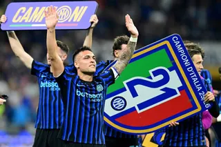 Soccer Football - Serie A - Inter Milan v Parma - San Siro, Milan, Italy - May 3, 2026 Inter Milan's Lautaro Martinez celebrates after winning Serie A REUTERS/Daniele Mascolo TPX IMAGES OF THE DAY