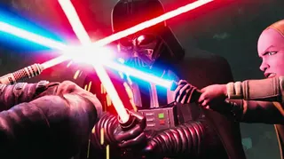 Darth Maul, Devon Izara and Vader clash