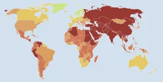 The RSF global press freedom map, 2026.
