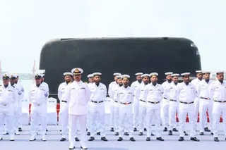 The Chinese-built Hangor-class submarine was commissioned at a ceremony in Sanya, Hainan province on Thursday. Photo: Weibo/电波震长空XYY