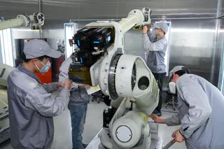 Staff members work on a production line at Inovance in Nanjing, in east China’s Jiangsu province, on March 17, 2026. Photo: Xinhua