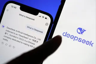 The DeepSeek logo is displayed alongside its AI assistant app on a mobile phone. File photo: Reuters