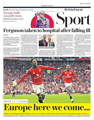 Telegraph sport page