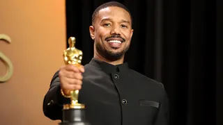 HOLLYWOOD, CALIFORNIA - MARCH 15: Michael B. Jordan, winner of the Best Actor in a Leading Role Award for “Sinners”, poses in the press room during the 98th Oscars at Dolby Theatre on March 15, 2026 in Hollywood, California. (Photo by Frazer Harrison/Getty Images)