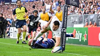 Bath's Will Muir scores a try against Bordeaux in their Champions Cup semi-final