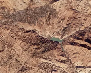 Satellite image shows Latyan Dam outside of Tehran in November.