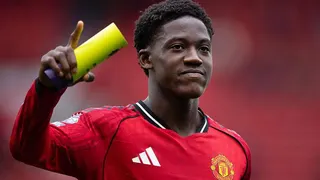 Kobbie Mainoo celebrating