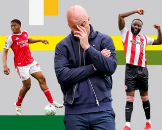 Composite of Arsenal’s Myles Lewis-Skelly, the Liverpool manager Arne Slot and Brentford’s Josh Dasilva