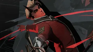 Apollo from Deadlock, brandishing his rapier in a fencer's stance.