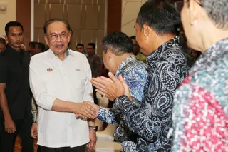 Prime Minister Datuk Seri Anwar Ibrahim at the Ministry of Natural Resources and Environmental Sustainability’s monthly assembly at Dewan Damar Sari, Putrajaya, May 4, 2026. — Picture by Choo Choy May