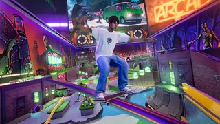 Tony Hawk's Pro Skater 3 + 4 rando doing a kickflip
