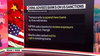 China Asks Banks to Pause New Loans to US-Sanctioned Refiners
