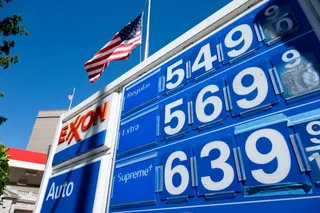 FILE PHOTO: A gas station sign displays prices in Washington, D.C., U.S., May 1, 2026. REUTERS/Annabelle Gordon/File Photo