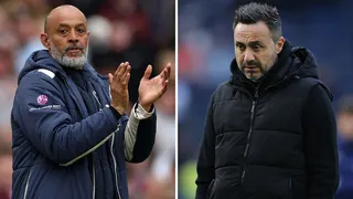 A split image of Nuno Espirito Santo and Roberto De Zerbi