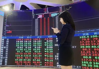 台股指數走強。（中央社）