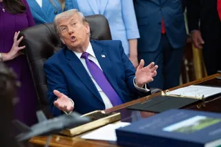 US President Donald Trump in the Oval Office of the White House on Monday. Photo: EPA