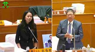 蕥鍹指出，目前新竹縣社宅達成率僅11.1%，地方社宅供給明顯不足。圖／新竹縣議會直播