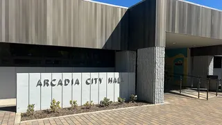 Exterior of Arcadia City Hall in California where officials confirmed Mayor Eileen Wang’s resignation following federal charges