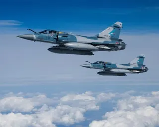 Two French Mirage 2000-5F fighter jets