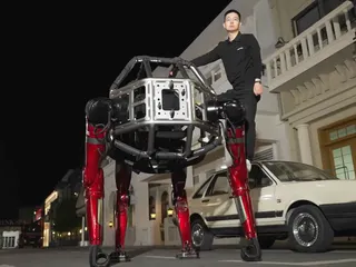 Image may contain Clothing Glove Adult Person Robot Car Transportation Vehicle Machine Wheel and Wristwatch