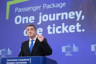 Apostolos Tzitzikostas talks to media in Brussels