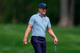 Luke Donald in practice at Aronimink