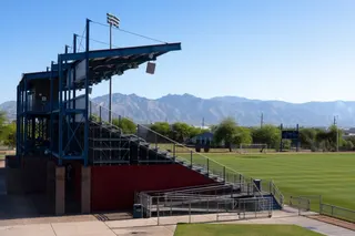 The football pitch is seen at the Kino Sports Complex, where Iran's national football team Team Melli will train during the 2026 FIFA World Cup, in Tucson, Arizona, on May 7, 2026. In the Strait of Hormuz, US warships menace Iran's oil tankers. In Washington, President Donald Trump threatens nothing less than "complete victory" will suffice. But in Tucson, they're getting ready to welcome the Iranian football team as if nothing were amiss. The city, an oasis of manicured lawns in the Arizona des