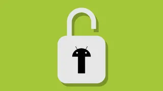 An illustration of the Android mascot inside a lock.