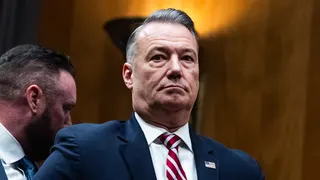 Todd Lyons arriving at Senate Homeland Security and Governmental Affairs Committee hearing