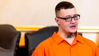 James Shirah standing in court during sentencing hearing in Flint Michigan