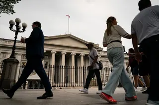 The US Treasury building in Washington, DC.