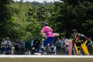 About 300 people turned up to watch Japan’s opening game against Vanuatu in the ICC T20 World Cup East Asia-Pacific Qualifiers at the Nisshin Cricket Ground at Korogi Sports Park on Saturday. Photo: AFP