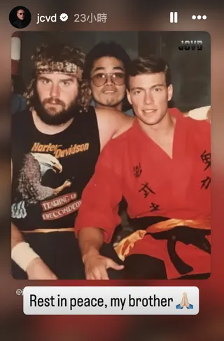 尚克勞德范達美（Jean-Claude Van Damme）哀悼好友。（圖／翻攝自jcvd IG）