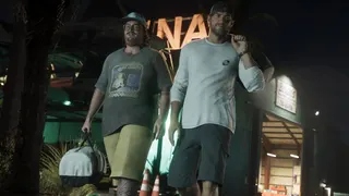 GTA 6's Jason and Cal Hampton in casual wear carrying duffle bags