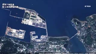 近日通車的淡江大橋與台北港影像。 圖：國科會提供