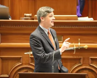 Republican South Carolina Senate Majority Leader Shane Massey speaks during a debate on redistricting on Tuesday