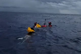 The survivors being hoisted to safety. Photo: US Air Force via AP)