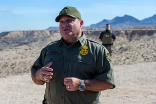 US Border Patrol chief Michael Banks speaks to reporters during a visit to the US-Mexico border in Sunland Park, New Mexico, in February 2025. Photo: AP