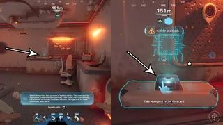 Arrows point to the moonpool blueprint location in Subnautica 2.