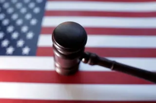 US flag and Judge gavel are seen in this illustration taken,
