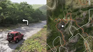 The location of the Honda NSX barn find marked on the Forza Horizon 6 map with a star.